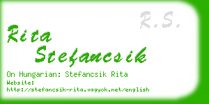 rita stefancsik business card